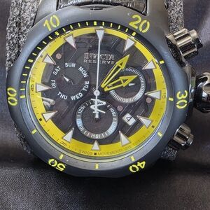 Invicta Reserve Black and Yellow Chronograph Dive Watch